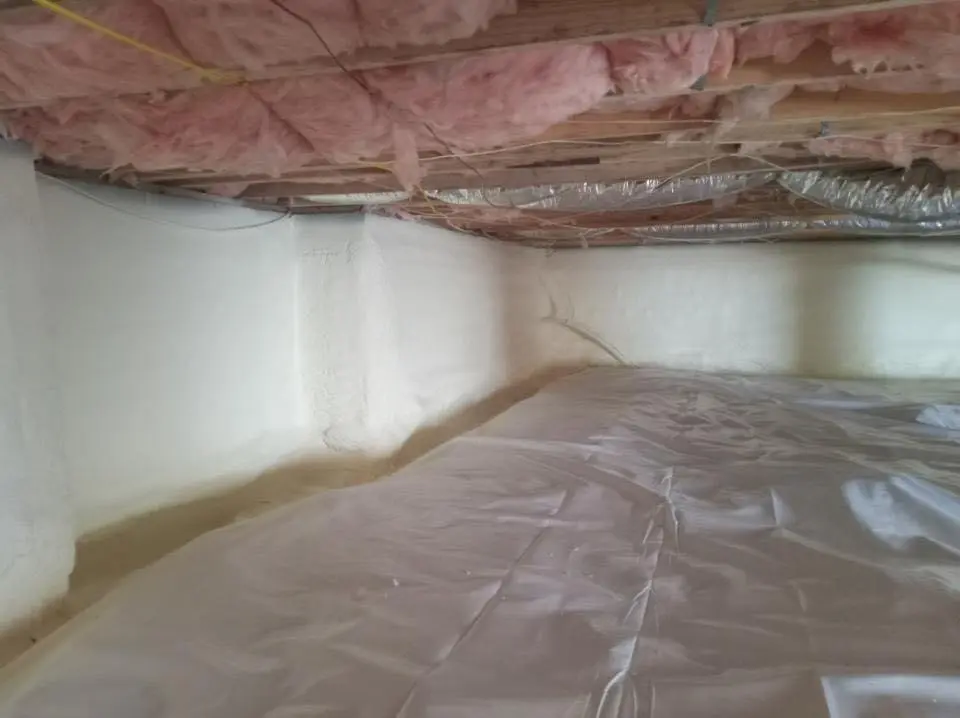 Crawl space encapsulation with closed-cell spray foam for Roof Waterproofing in Lexington Park