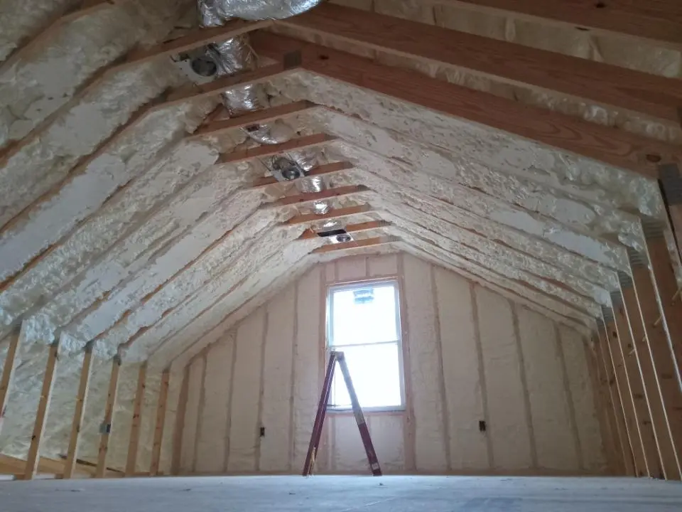 Spray foam roofing application for Crawl Space Insulation project in Lexington Park